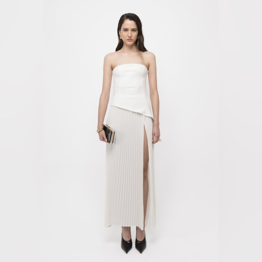 White Asymmetrical Maxi Dress